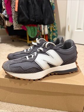 New Balance Charcoal Gray Runner Sneakers with White 'N' Accent